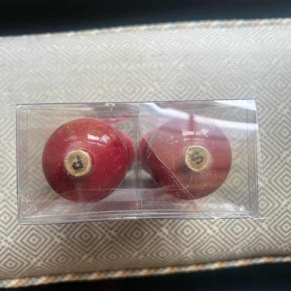 Williams Sonoma Vibrant Red Wooden Salt & Pepper Mills price firm - Picture 3 of 6